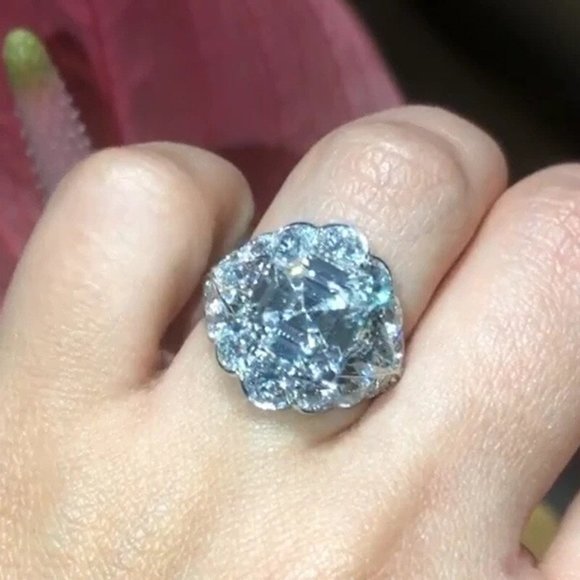 Princess Cut Zircon Square Silver Plated Fashion Ring for Women/Girl, L002 - Picture 7 of 8